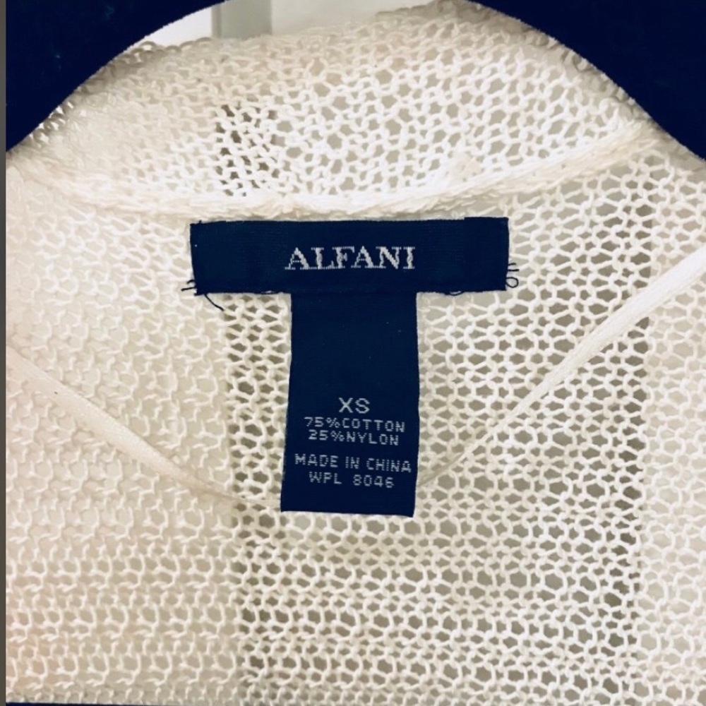 Alfani Collection White Mesh Cover Up